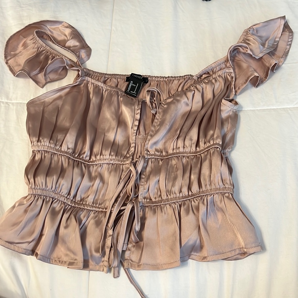 Forever 21 gold ruffle tank (S)